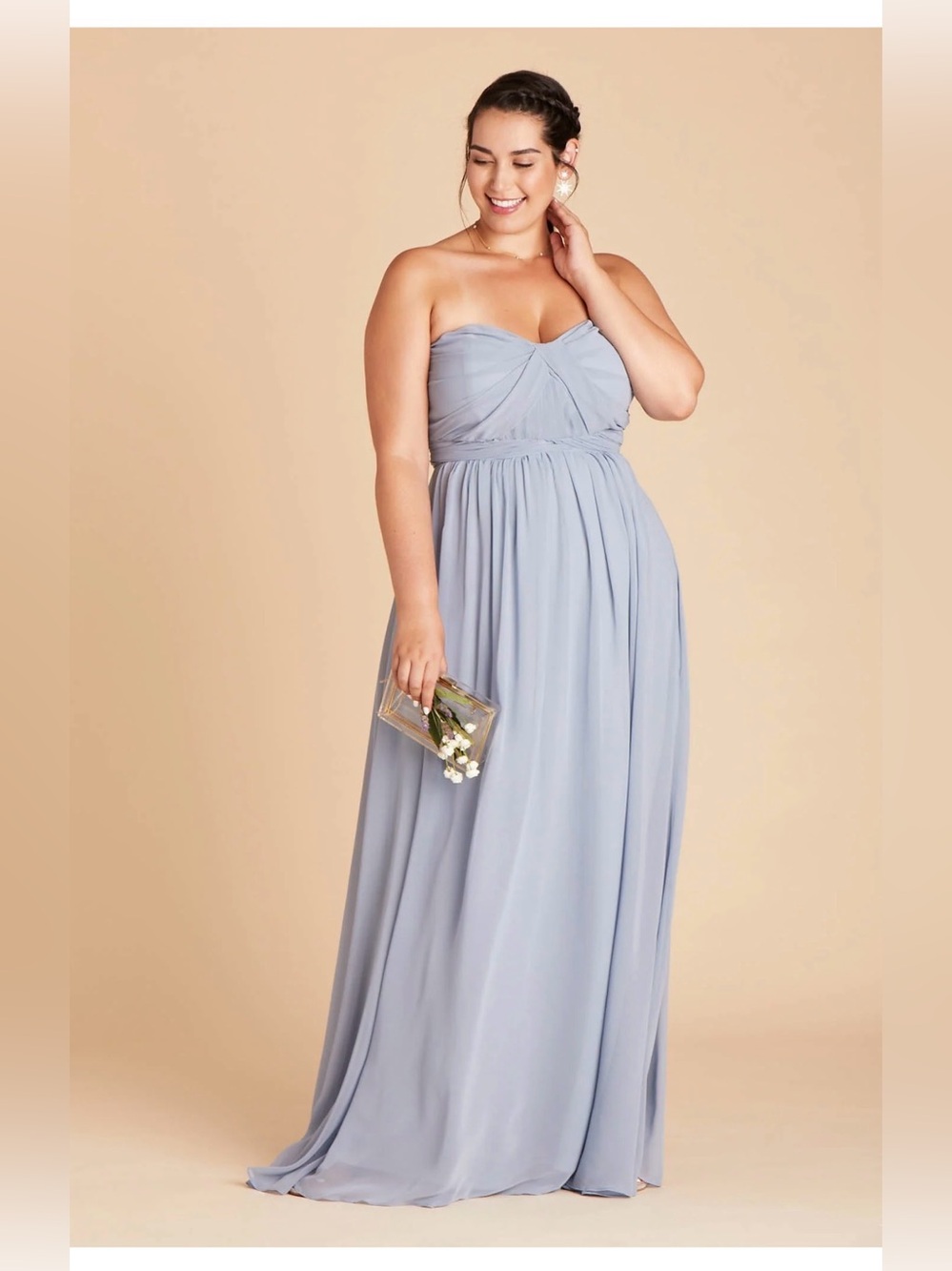 Birdy Grey Strapless Dress ( Dusty Blue )